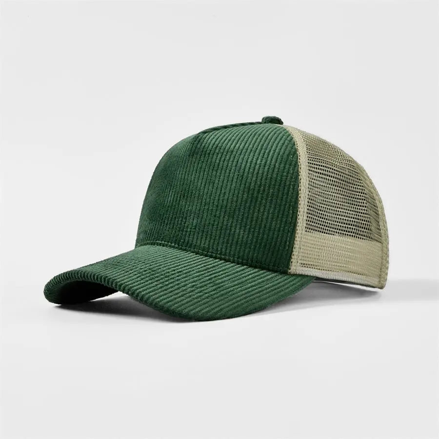 Blank & Custom 5 Panel Corduroy Trucker Hats Wholesale - 5129