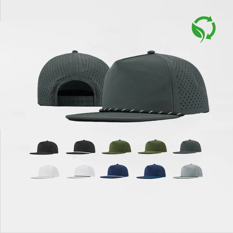 Blank & Custom Water Repellent 5 Panel Snapback Golf Hats with Rope Wholesale - 5015P