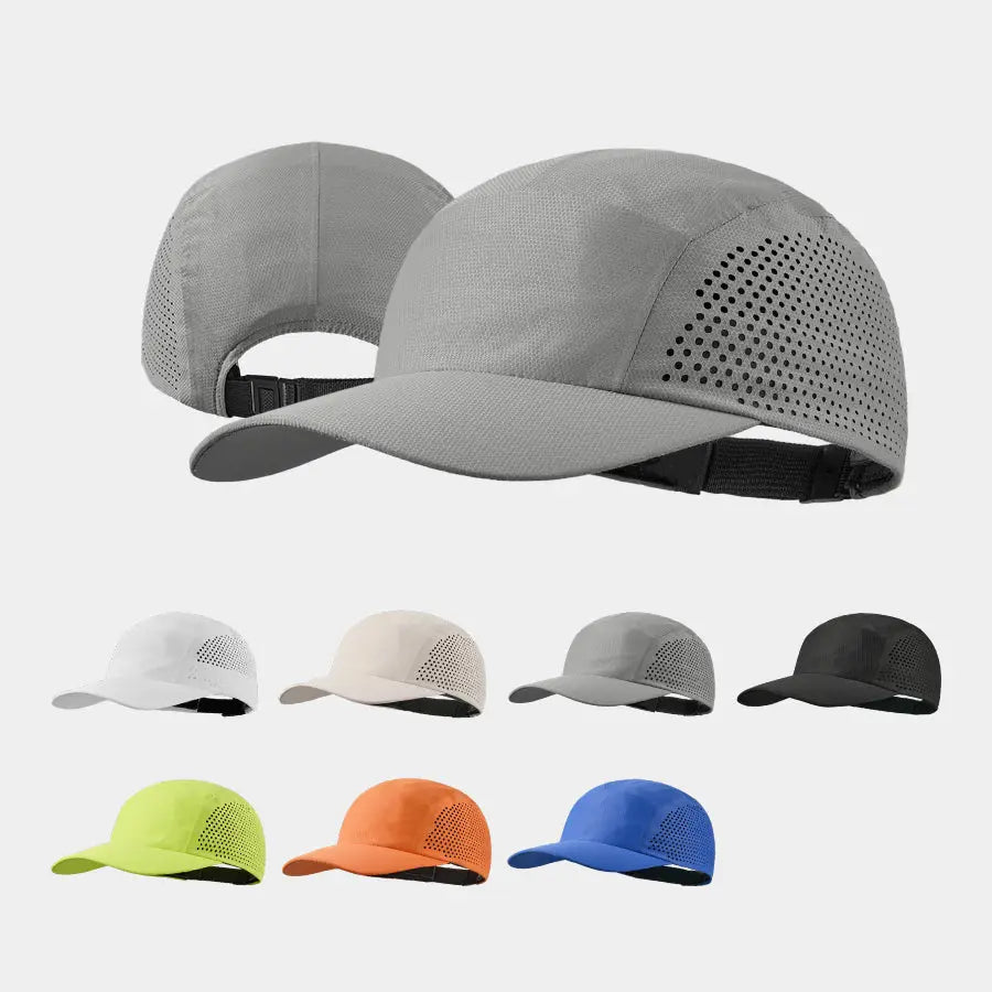 Blank & Custom 5 Panel Seamless Lightweight Perforated Running Cap Wholesale - 5027