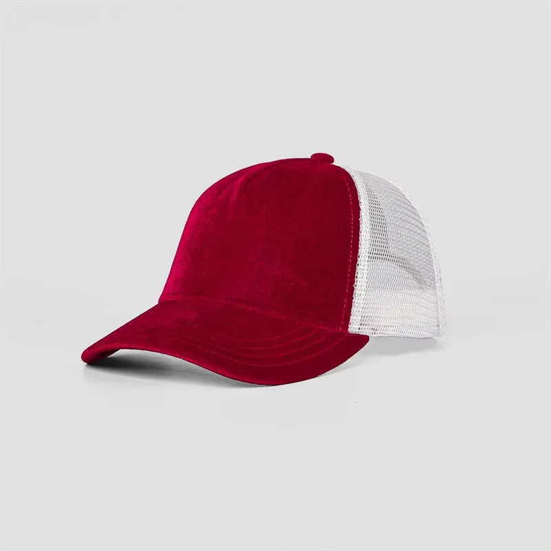 Blank Velvet 5 Panel Trucker Hat Wholesale - 6529