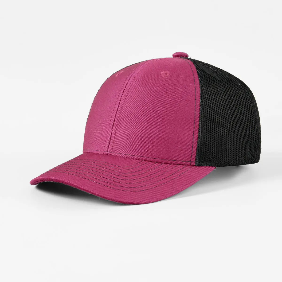 Blank & Custom 6 Panel Mid Profile Structured Trucker Hat Wholesale - 7018