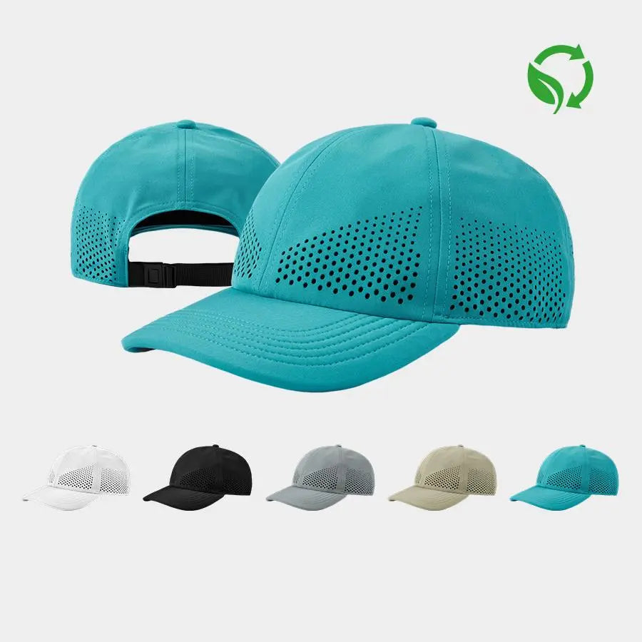 Blank & Custom 6 Panel Perforated Performance Running Hat Wholesale - 6445