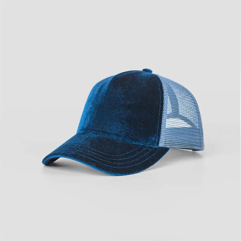 Blank Velvet 5 Panel Trucker Hat Wholesale - 6529
