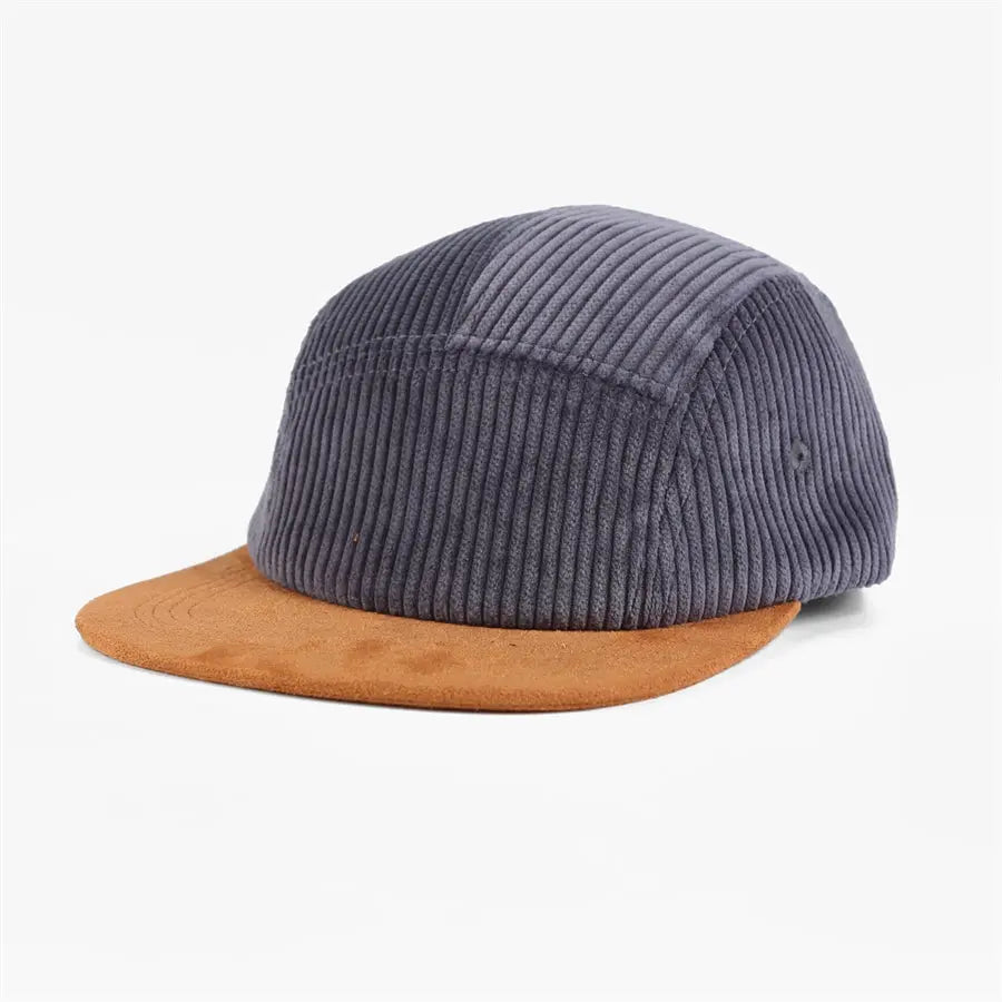 Blank & Custom Corduroy 5 Panel Flat Bill Camper Hat Wholesale - 6715