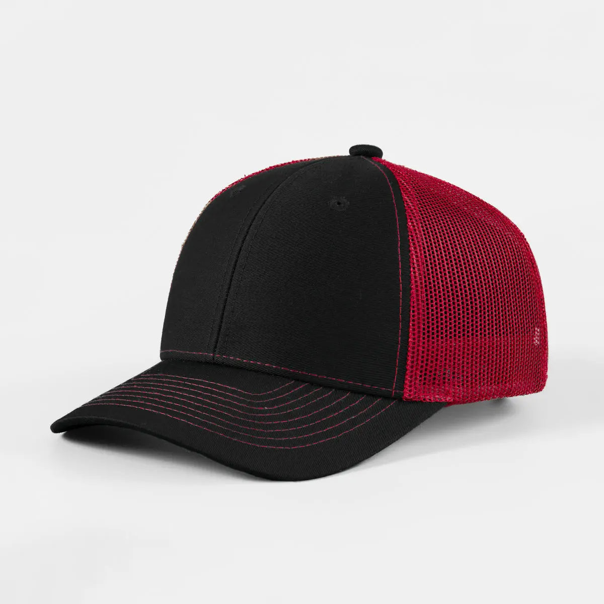 Blank & Custom 6 Panel Mid Profile Structured Trucker Hat Wholesale - 7018