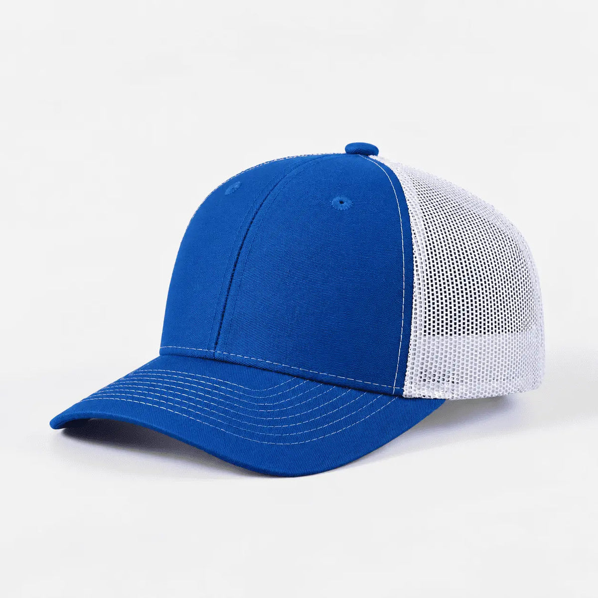 Blank & Custom 6 Panel Mid Profile Structured Trucker Hat Wholesale - 7018