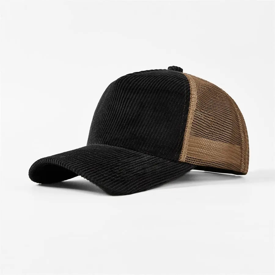 Blank & Custom 5 Panel Corduroy Trucker Hats Wholesale - 5129