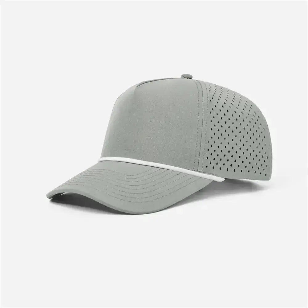 Blank & Custom 5 Panel Laser Perforated Performance Golf Rope Hat Wholesale - 6526P