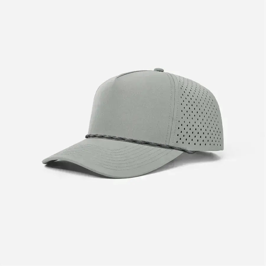 Blank & Custom 5 Panel Laser Perforated Performance Golf Rope Hat Wholesale - 6526P