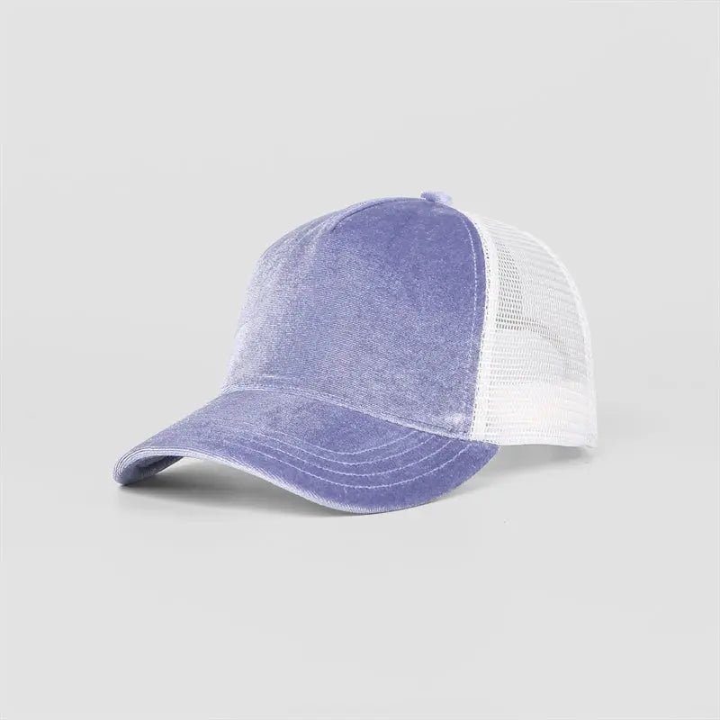 Blank Velvet 5 Panel Trucker Hat Wholesale - 6529