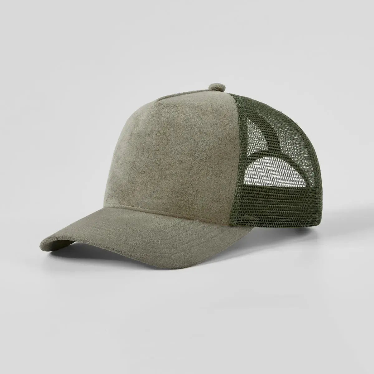 Blank Suede Mesh 5 Panel Trucker Hats Wholesale - 6710