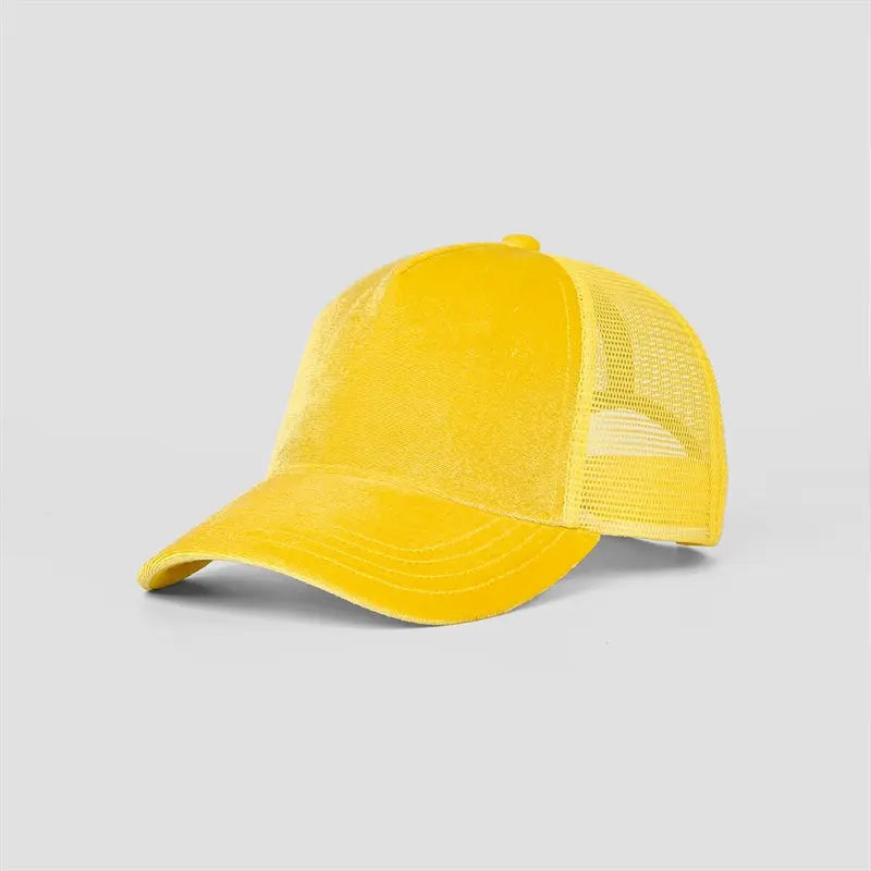 Blank Velvet 5 Panel Trucker Hat Wholesale - 6529