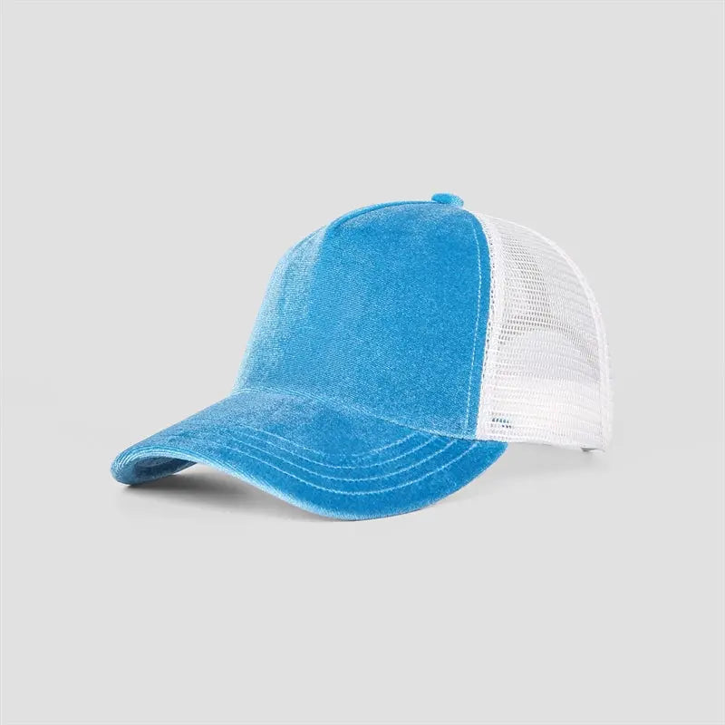 Blank Velvet 5 Panel Trucker Hat Wholesale - 6529