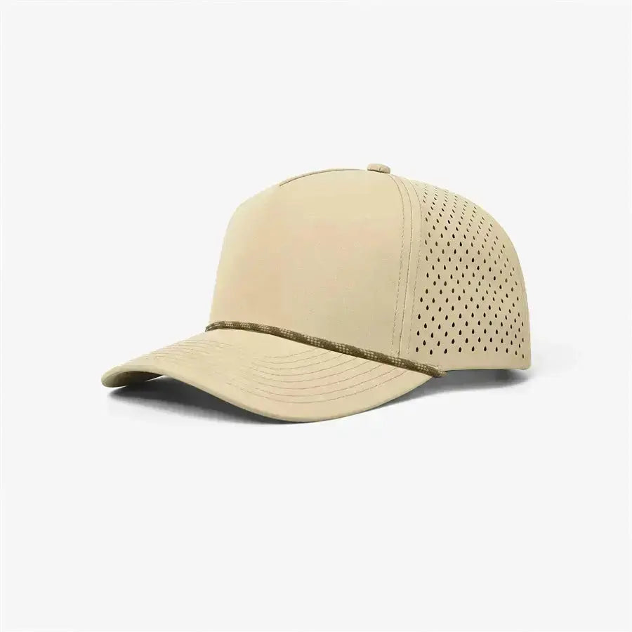 Blank & Custom 5 Panel Laser Perforated Performance Golf Rope Hat Wholesale - 6526P