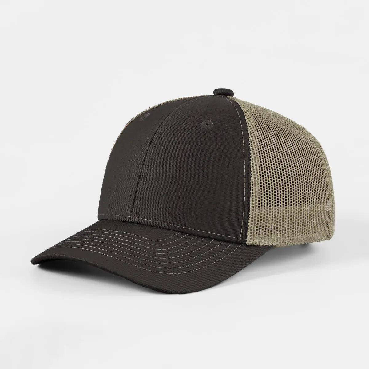 Blank & Custom 6 Panel Mid Profile Structured Trucker Hat Wholesale - 7018