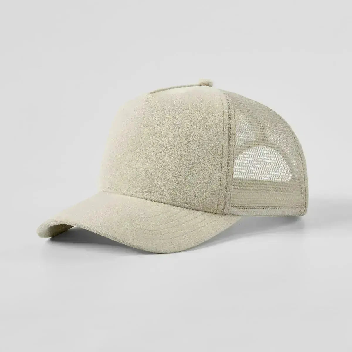Blank Suede Mesh 5 Panel Trucker Hats Wholesale - 6710