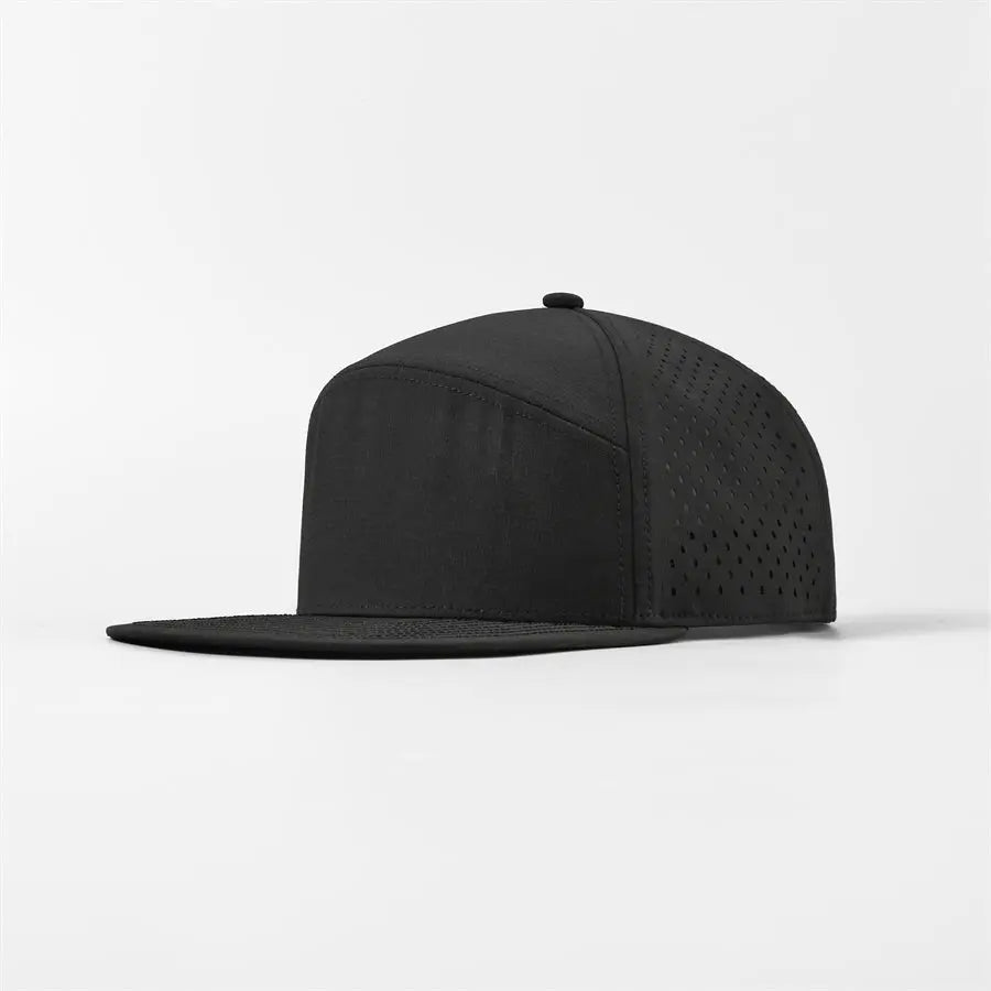 Blank & Custom Perforated Flat Bill Water Repellent Snapback Golf Hat Wholesale - 6023
