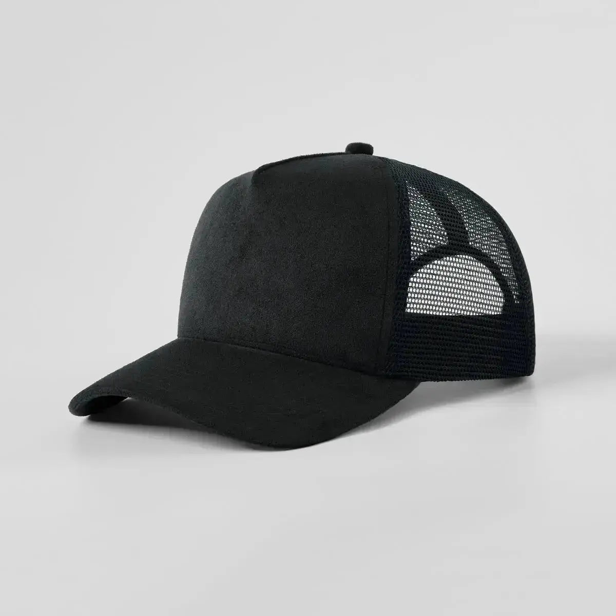 Blank Suede Mesh 5 Panel Trucker Hats Wholesale - 6710