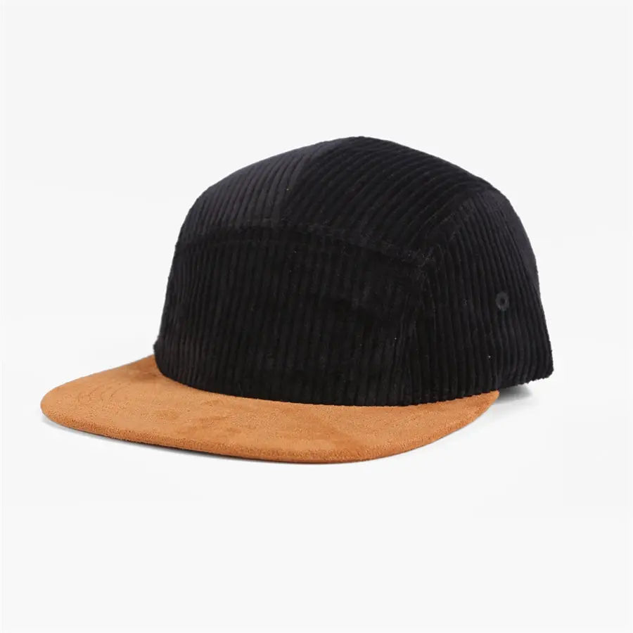 Blank & Custom Corduroy 5 Panel Flat Bill Camper Hat Wholesale - 6715
