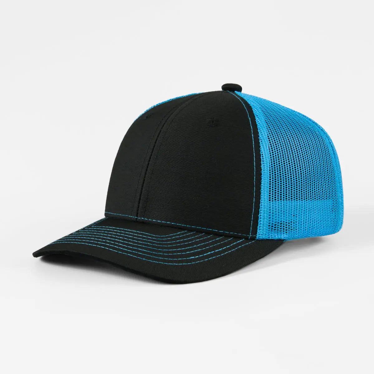 Blank & Custom 6 Panel Mid Profile Structured Trucker Hat Wholesale - 7018