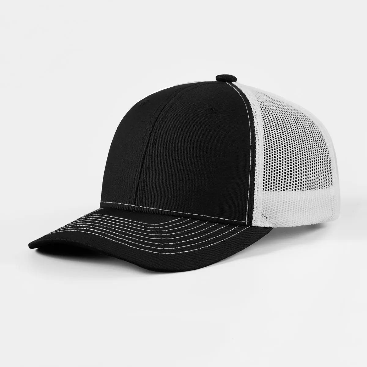 Blank & Custom 6 Panel Mid Profile Structured Trucker Hat Wholesale - 7018