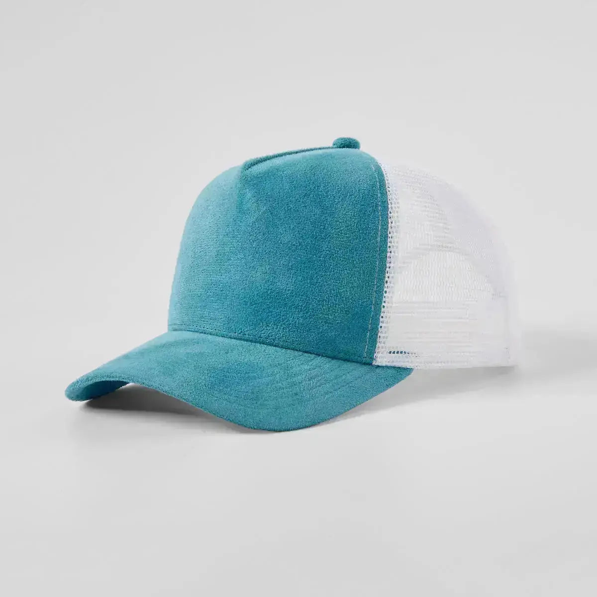 Blank Suede Mesh 5 Panel Trucker Hats Wholesale - 6710
