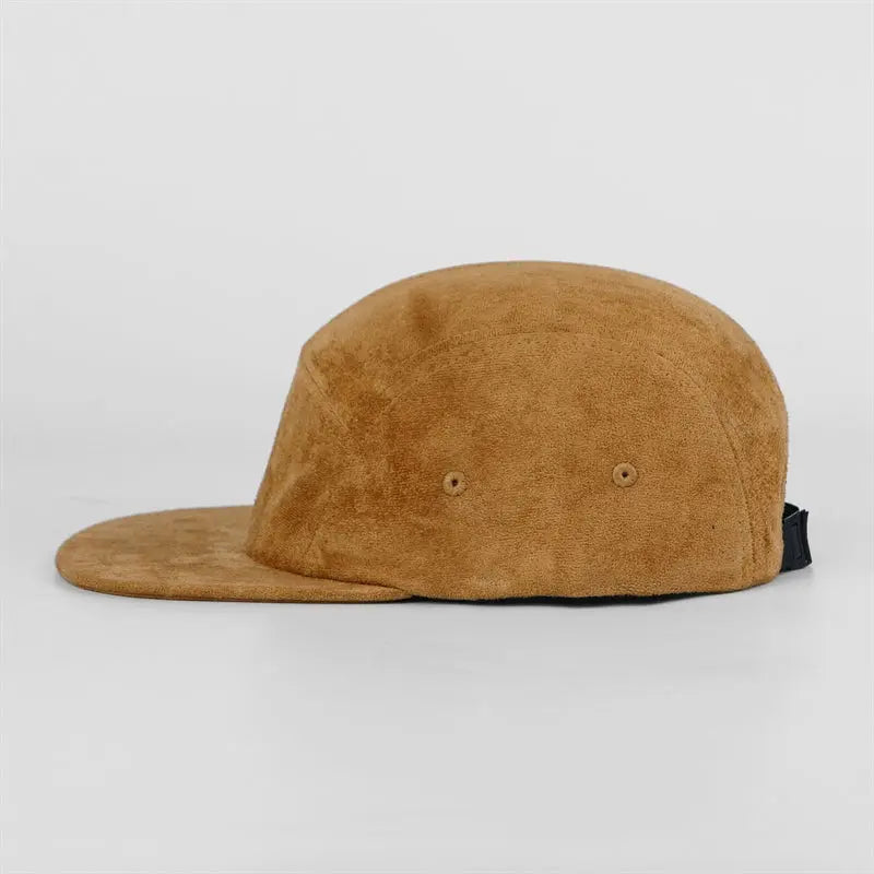 Blank Suede 5 Panel Flat Bill Camper Cap Wholesale - 6739