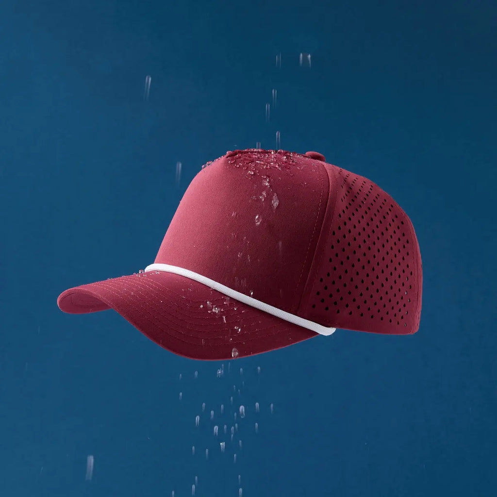 Blank & Custom 5 Panel Laser Perforated Performance Golf Rope Hat Wholesale - 6526P