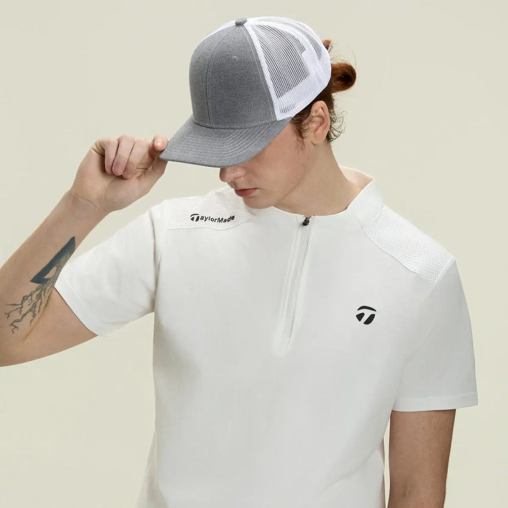 Blank & Custom 6 Panel Mid Profile Structured Trucker Hat Wholesale - 7018