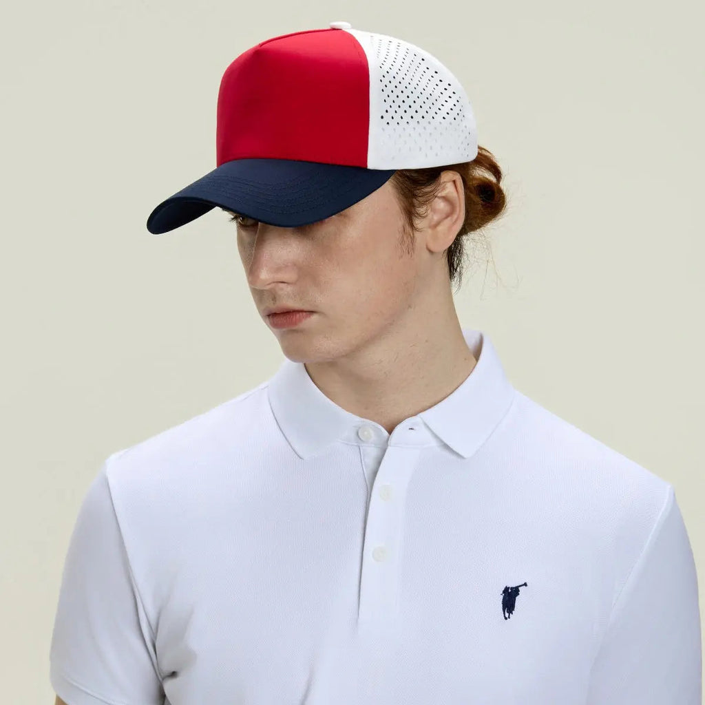 Blank & Custom Perforated 5 Panel Performance Snapback Golf Hat Wholesale - 6526