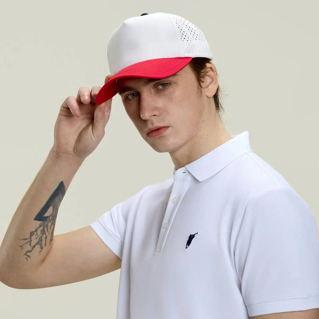 Blank & Custom Perforated 5 Panel Performance Snapback Golf Hat Wholesale - 6526