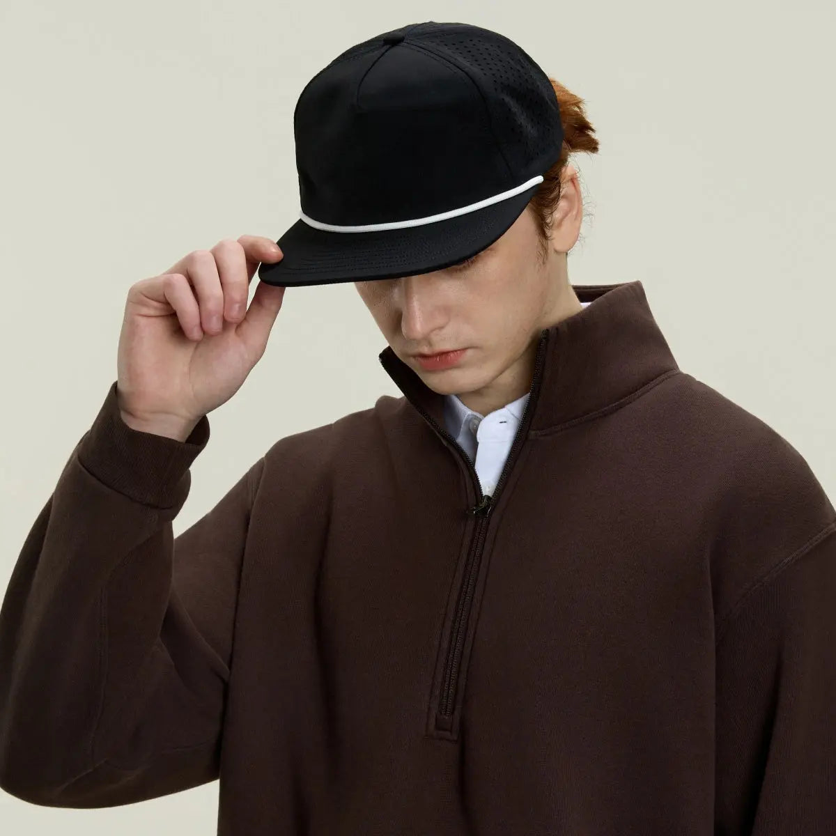 Blank & Custom Water Repellent 5 Panel Snapback Golf Hats with Rope Wholesale - 5015P