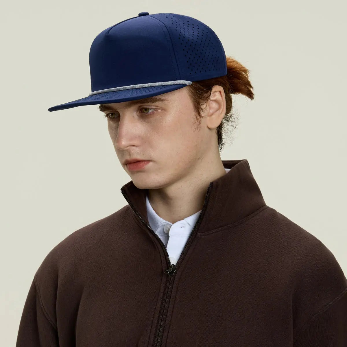 Blank & Custom Water Repellent 5 Panel Snapback Golf Hats with Rope Wholesale - 5015P