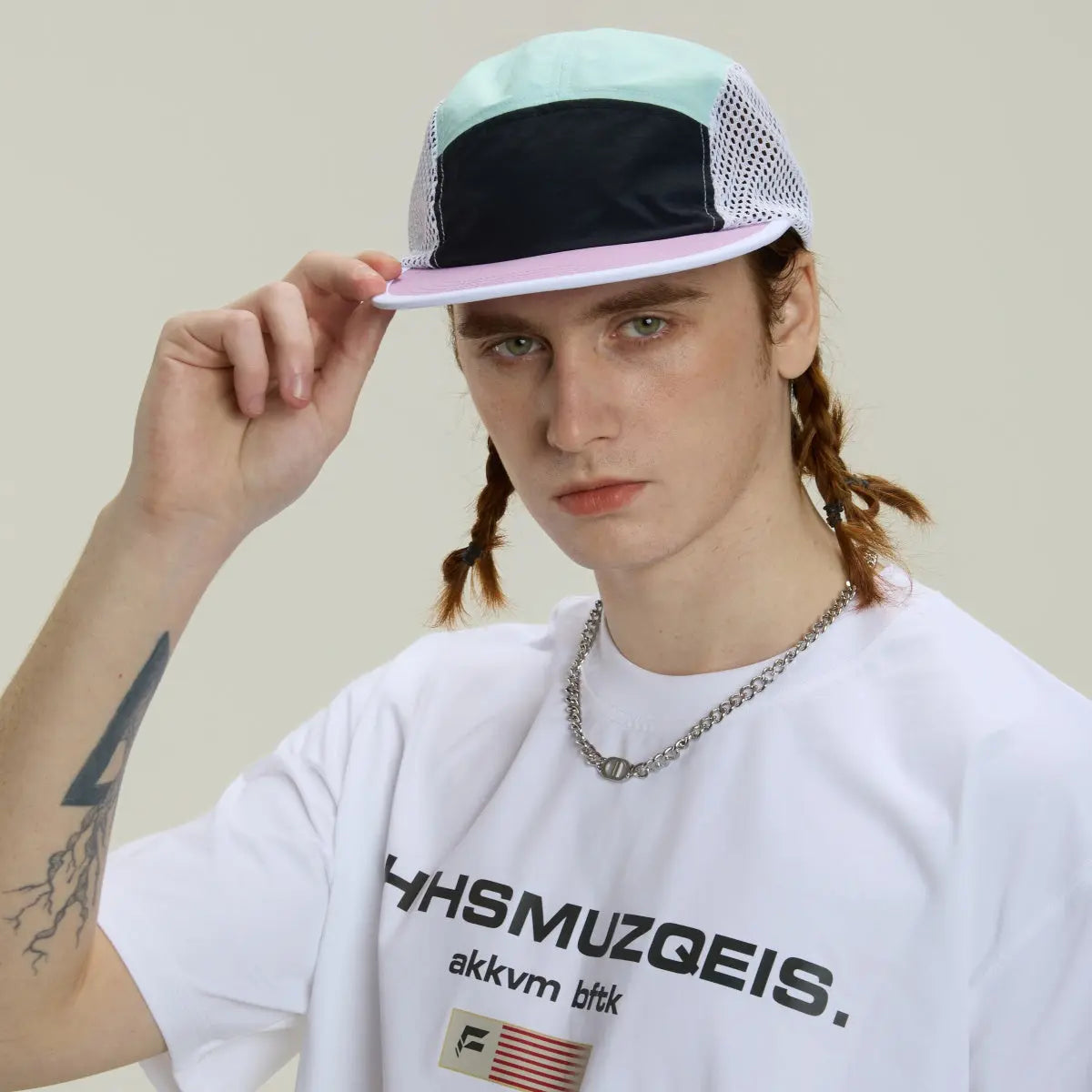 Blank & Custom Water Repellent 5 Panel Nylon Mesh Camper Hat Wholesale - 5209