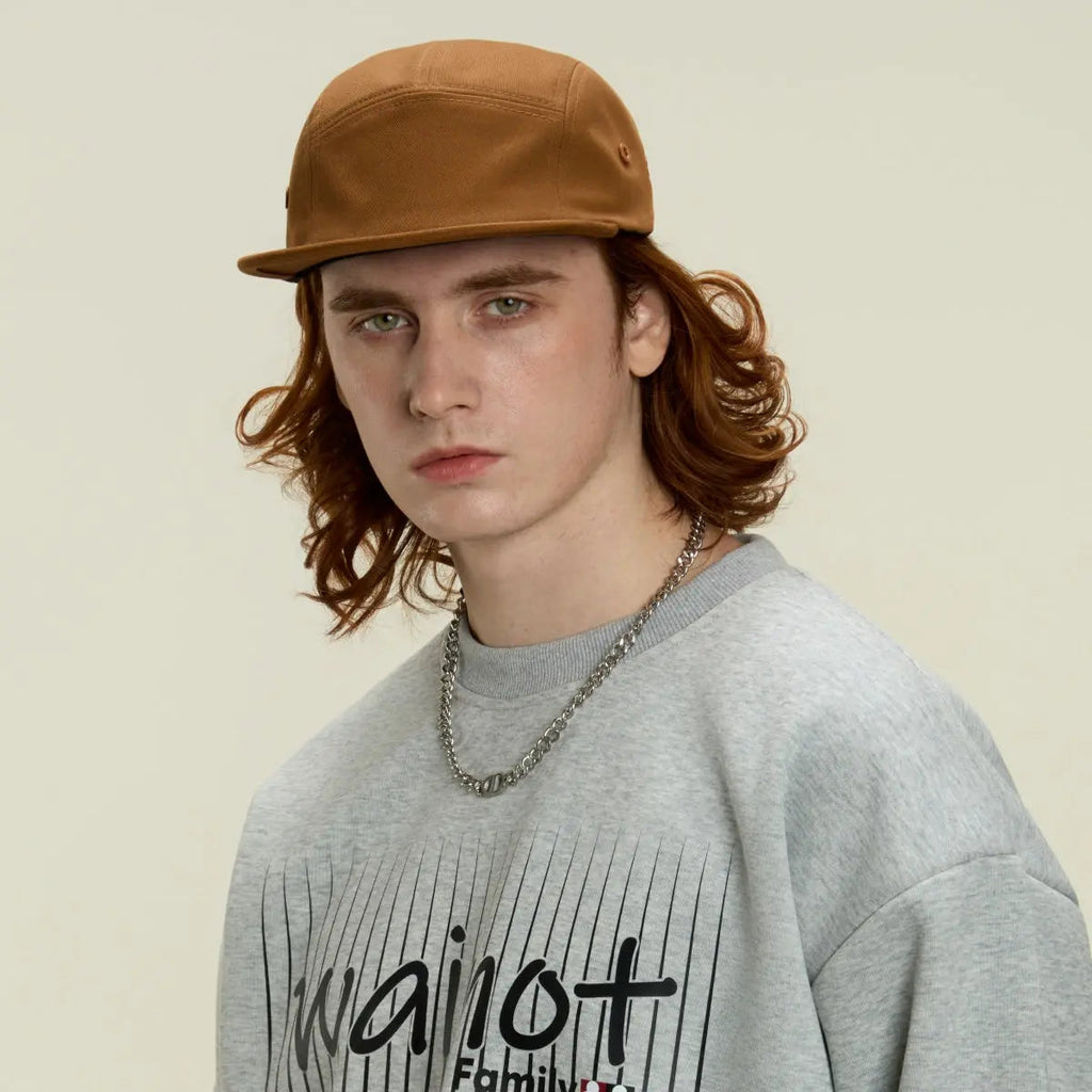 Blank Flat Bill 5 Panel Cotton Twill Camper Hat Wholesale - 6714