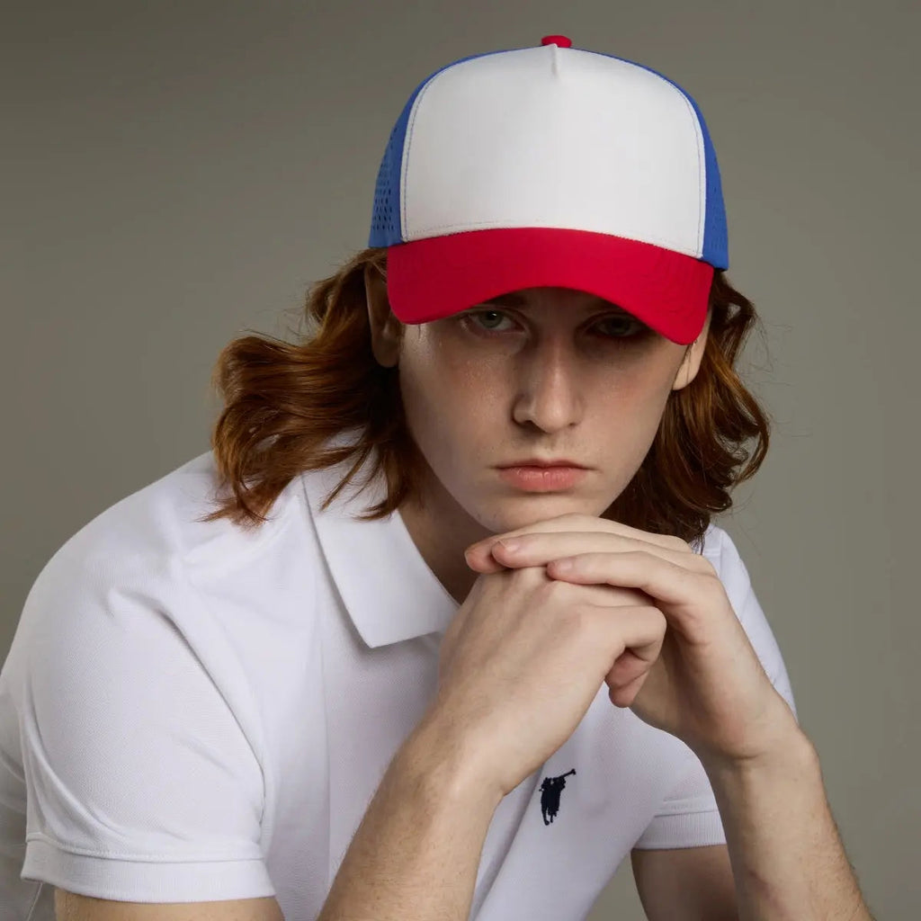 Blank & Custom Perforated 5 Panel Performance Snapback Golf Hat Wholesale - 6526