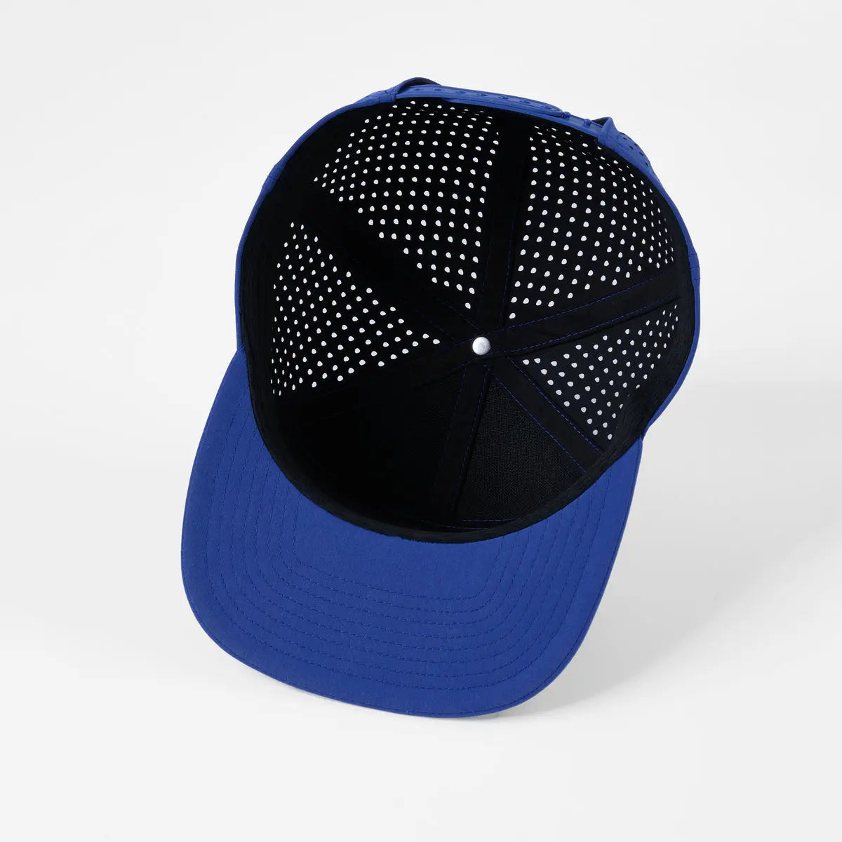 Blank & Custom Flat Bill 7 Panel Perforated Snapback Golf Hat Wholesale - 6472