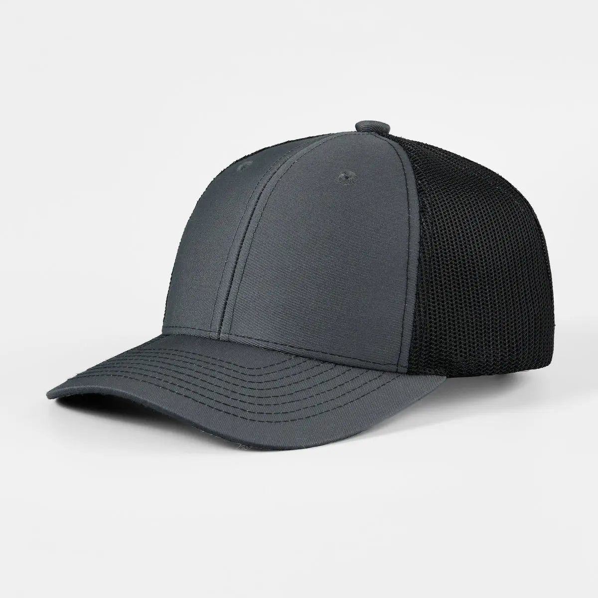 Blank & Custom 6 Panel Mid Profile Structured Trucker Hat Wholesale - 7018