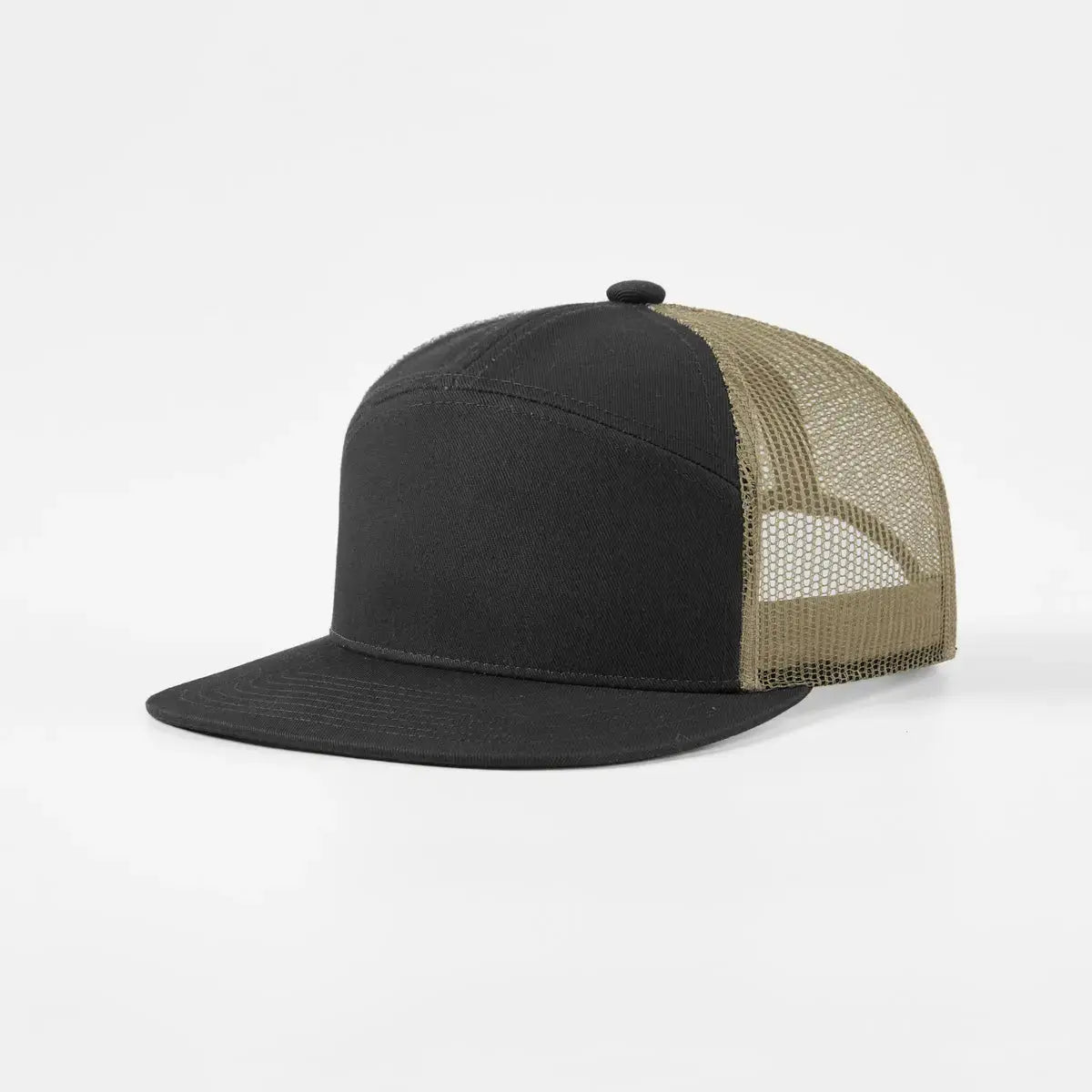 Blank & Custom Flat Bill 7 Panel Trucker Hat Wholesale - 6471 (Recycled)