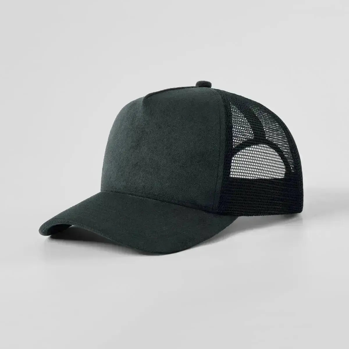 Blank Suede Mesh 5 Panel Trucker Hats Wholesale - 6710