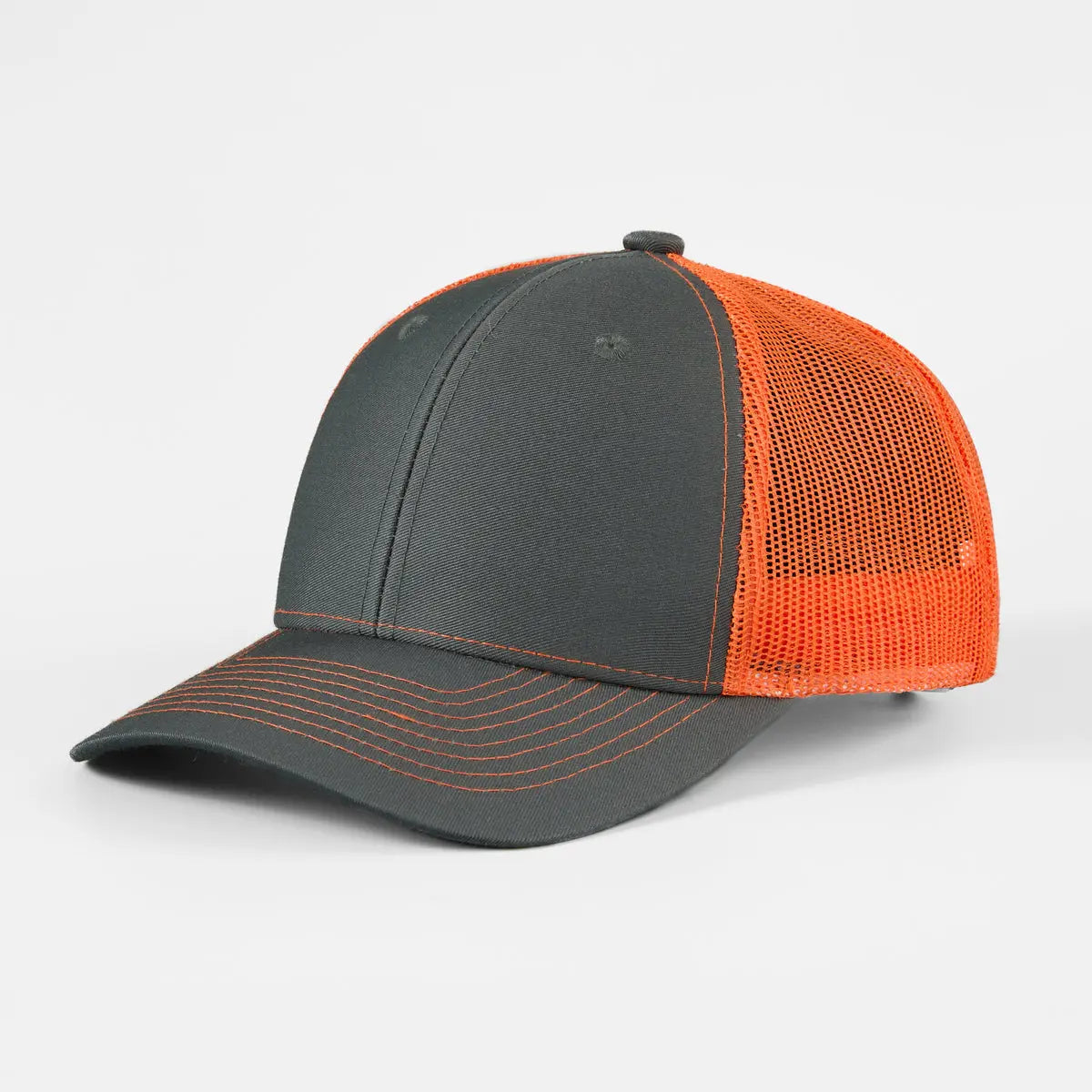 Blank & Custom 6 Panel Mid Profile Structured Trucker Hat Wholesale - 7018