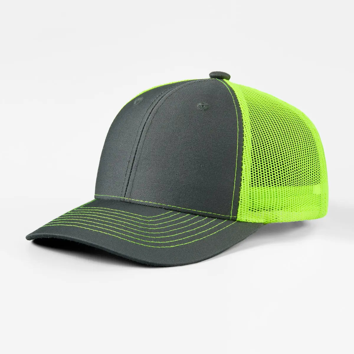 Blank & Custom 6 Panel Mid Profile Structured Trucker Hat Wholesale - 7018