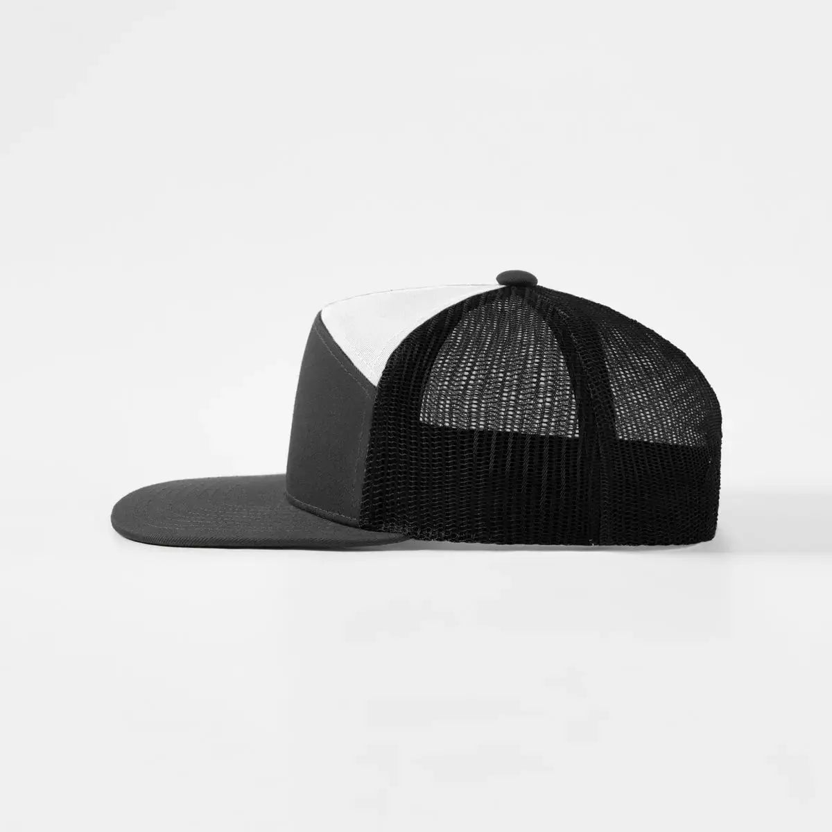 Blank & Custom Flat Bill 7 Panel Trucker Hat Wholesale - 6471 (Recycled)