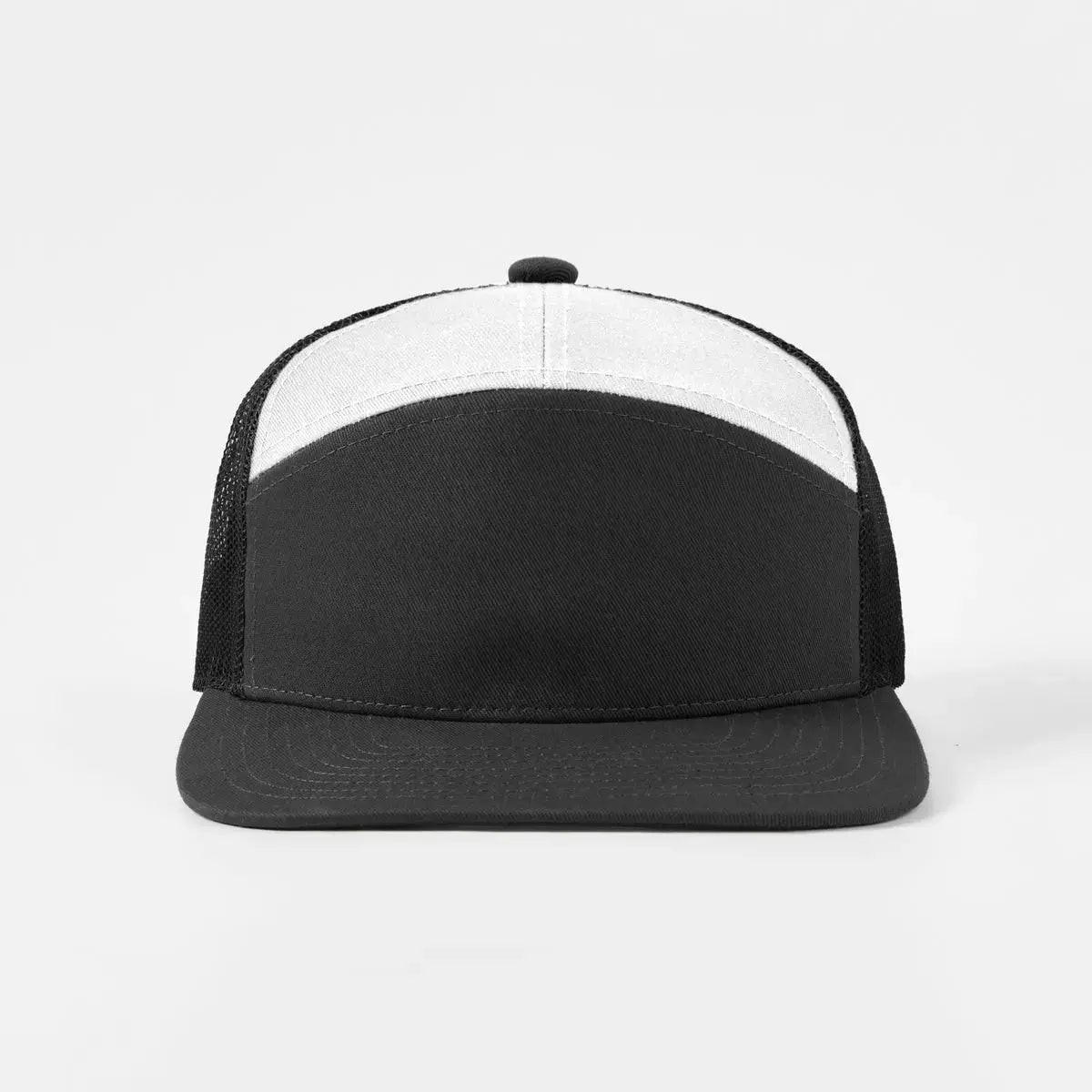 Blank & Custom Flat Bill 7 Panel Trucker Hat Wholesale - 6471 (Recycled)