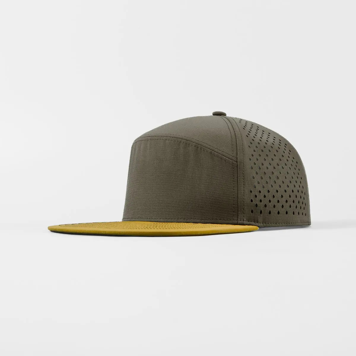 Blank & Custom Perforated Flat Bill Water Repellent Snapback Golf Hat Wholesale - 6023