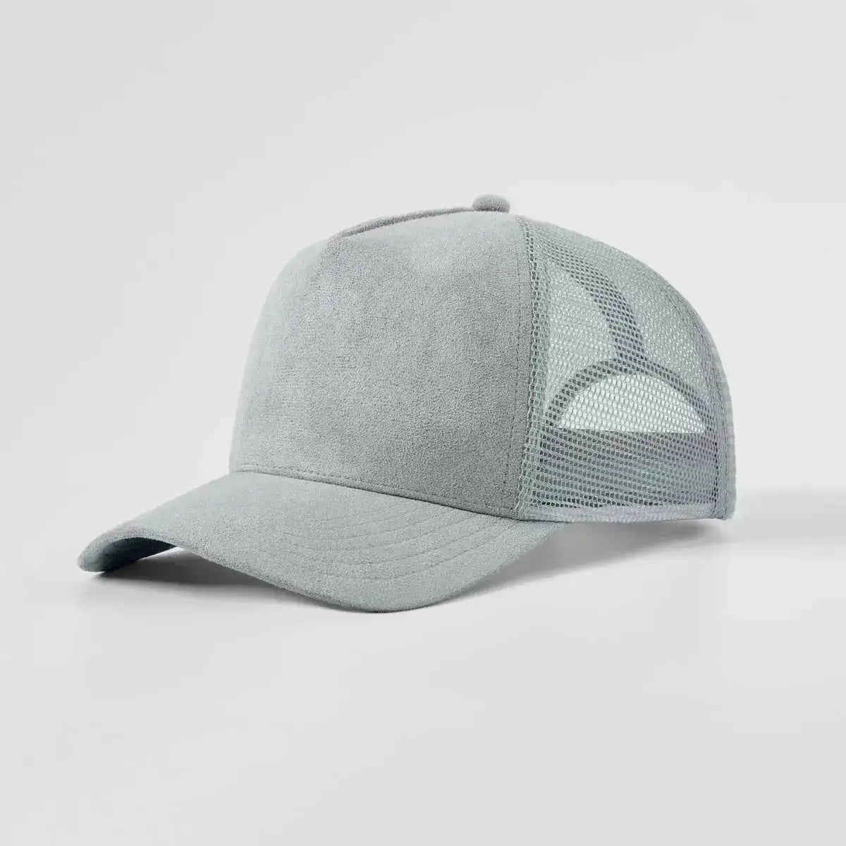 Blank Suede Mesh 5 Panel Trucker Hats Wholesale - 6710
