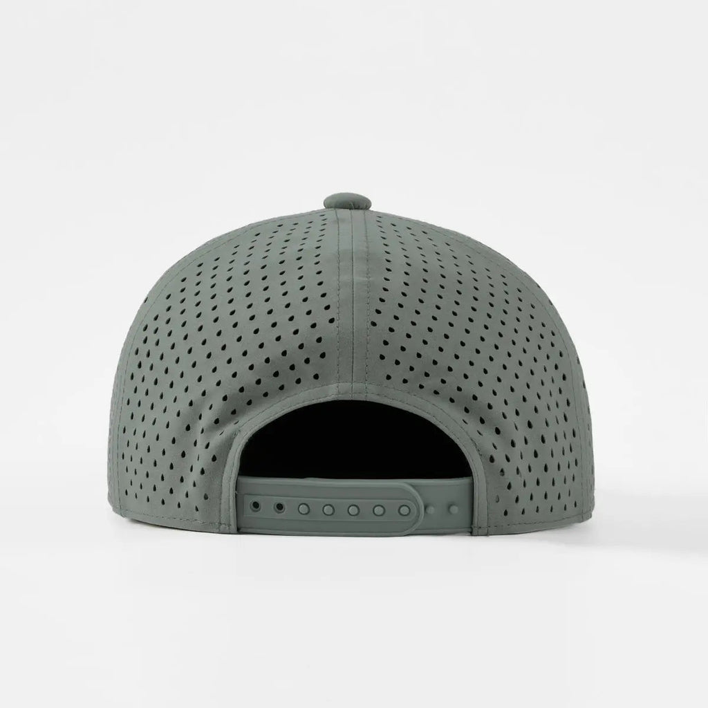 Blank & Custom Flat Bill 7 Panel Perforated Snapback Golf Hat Wholesale - 6472