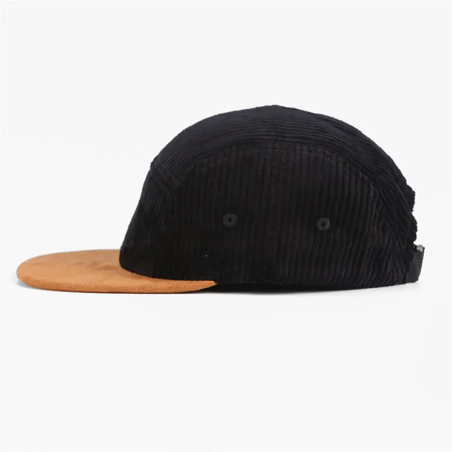 Blank & Custom Corduroy 5 Panel Flat Bill Camper Hat Wholesale - 6715
