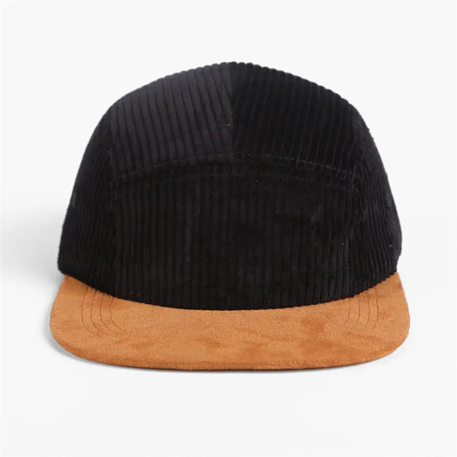 Blank & Custom Corduroy 5 Panel Flat Bill Camper Hat Wholesale - 6715