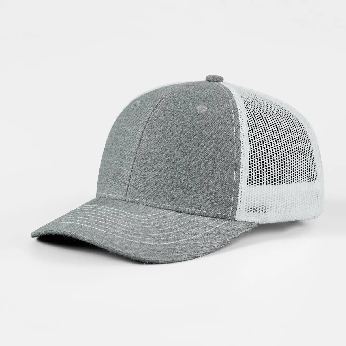 Blank & Custom 6 Panel Mid Profile Structured Trucker Hat Wholesale - 7018